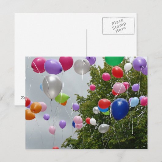 Luftballon Postkarte (Vorne/Hinten)