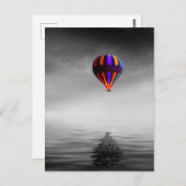 Luftballon Schwarz-Weiß-Fotografie Postkarte (Vorne/Hinten)