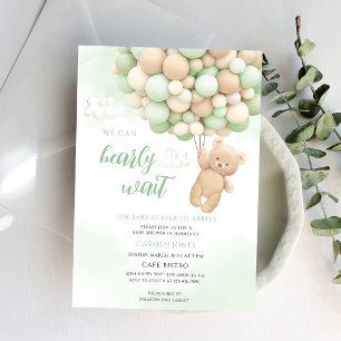 Luftballon-Teddybär-Baby-Party Einladung