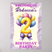 Luftballon-Thema zum 2. Geburtstag Poster (Vorne)