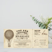 Luftballon Vintage Typografie Einladungen (Stehend Vorderseite)