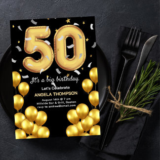 Luftballons 50 Jahre Geburtstagseinladung Einladung