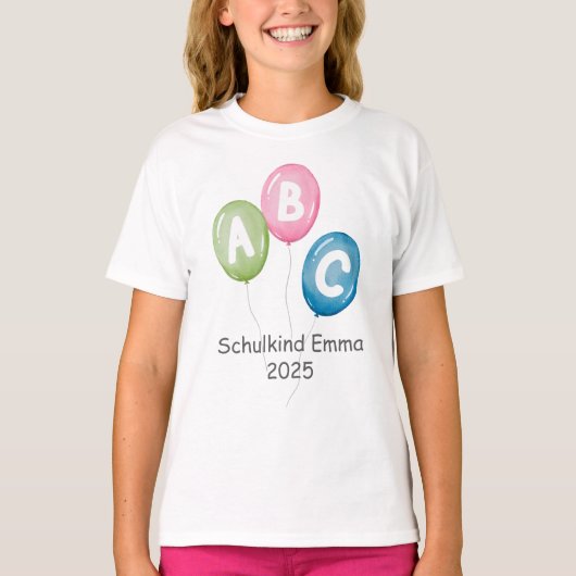 Luftballons ABC - Schulkind 2026 | T-Shirt (Vorderseite)