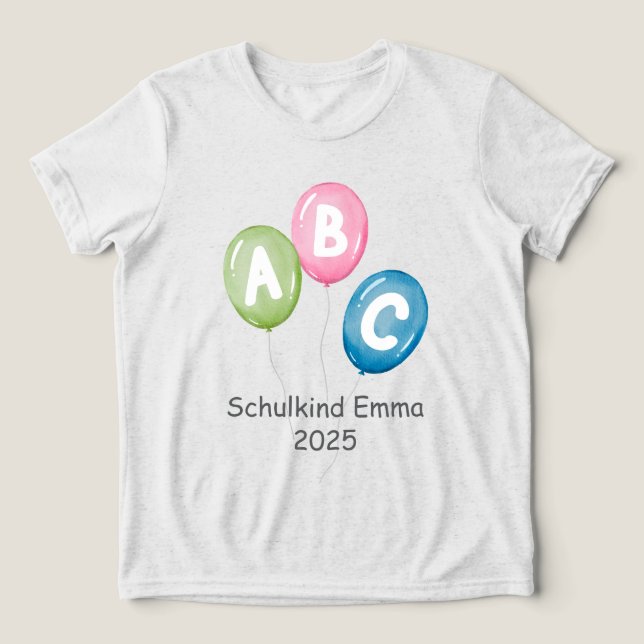 Luftballons ABC - Schulkind 2026 | Tri-Blend Shirt (Design Vorderseite)