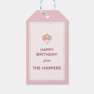 Luftballons "Alles Gute zum Geburtstag von" Namens Geschenkanhänger