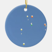 Luftballons am blauen Himmel Keramikornament (Vorne)