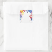 Luftballons Aquarell Quadratischer Aufkleber (Tasche)