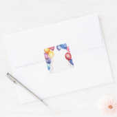 Luftballons Aquarell Quadratischer Aufkleber (Umschlag)