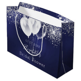 Luftballons aus Brautparty und Blauem Glitzer Große Geschenktüte