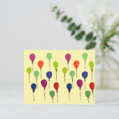 Luftballons aus buntem Party Postkarte (Stehend Vorderseite)
