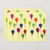Luftballons aus buntem Party Postkarte (Vorne/Hinten)
