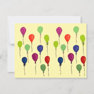 Luftballons aus buntem Party Postkarte