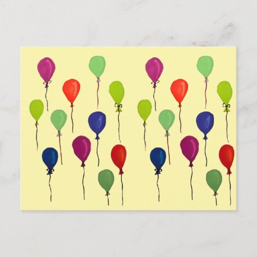 Luftballons aus buntem Party Postkarte (Vorderseite)