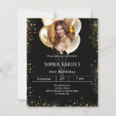 Luftballons aus schwarzem Foto zum Geburtstag (Vorderseite)