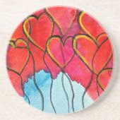 Luftballons des roten Herzens Valentine Getränkeuntersetzer (Vorne)