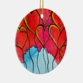 Luftballons des roten Herzens Valentine Keramik Ornament (Rechts)