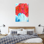 Luftballons des roten Herzens Valentine Leinwanddruck (Insitu (Schlafzimmer))