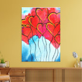 Luftballons des roten Herzens Valentine Leinwanddruck (Insitu (Wohnzimmer))