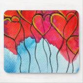 Luftballons des roten Herzens Valentine Mousepad (Vorne)