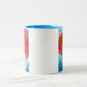 Luftballons des roten Herzens Valentine Zweifarbige Tasse (Mittel)