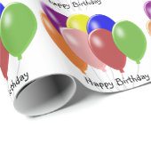 Luftballons Design Geburtstagsgeschenk Geschenkpapier (Rolleneckpunkt)