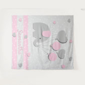 Luftballons-Elefanten-Kinderzimmer-Geschenk Hinter Wandteppich (Vorderseite (Horizontal))