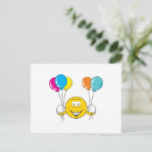 Luftballons Feier Gesicht Postkarte (Stehend Vorderseite)
