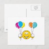 Luftballons Feier Gesicht Postkarte (Vorne/Hinten)