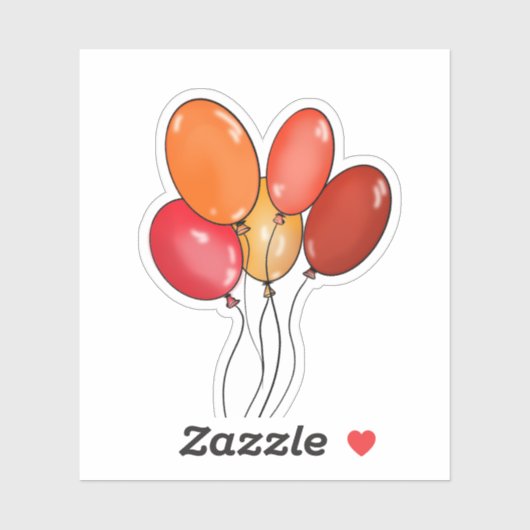 Luftballons frohe Schwingungen Aufkleber (Blatt)