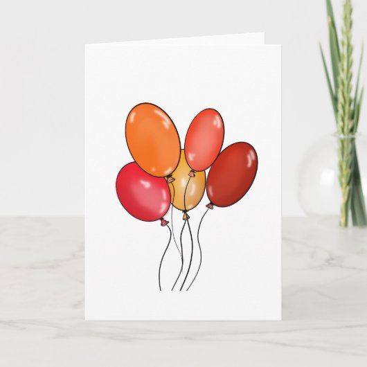 Luftballons frohe Schwingungen Karte (Vorderseite)