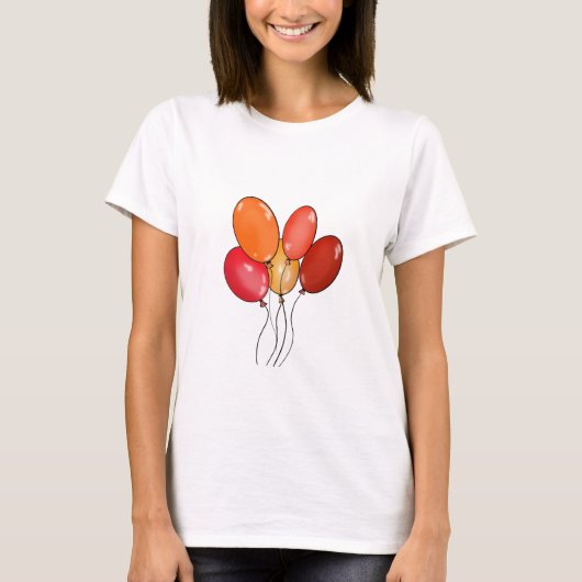 Luftballons frohe Schwingungen T-Shirt (Vorderseite)
