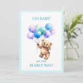 Luftballons für Bären Einladung (Stehend Vorderseite)