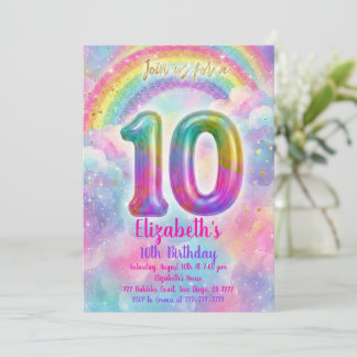 Luftballons Geburtstag 10. Geburtstag Einladung