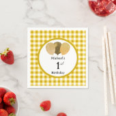 Luftballons & gelbes Gingham 1. Geburtstag Serviette (Beispiel)