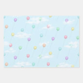 Luftballons im blauen Himmel mit Wolken Geschenkpapier Set (Vorderseite 3)