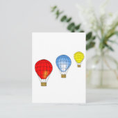 Luftballons in Farben Postkarte (Stehend Vorderseite)