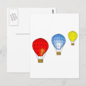 Luftballons in Farben Postkarte (Vorne/Hinten)