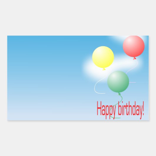 Luftballons in Farben Rechteckiger Aufkleber (Vorderseite)