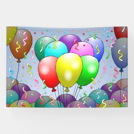 Luftballons & Konfetti Banner (Horizontal)