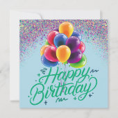 Luftballons & Konfetti Einladung (Vorderseite)