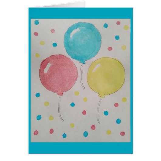 Luftballons & Konfetti-Leerkarten (Vorne)
