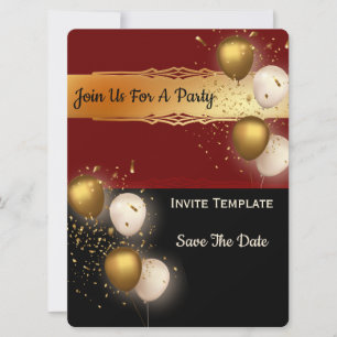 Luftballons Konfetti Save the Date- Party Einladung