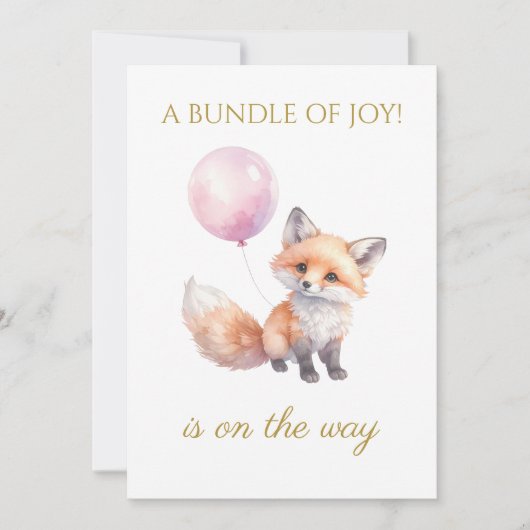 Luftballons mit benutzerdefiniertem Fuchs Einladung (Vorderseite)