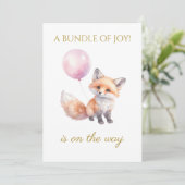 Luftballons mit benutzerdefiniertem Fuchs Einladung (Stehend Vorderseite)