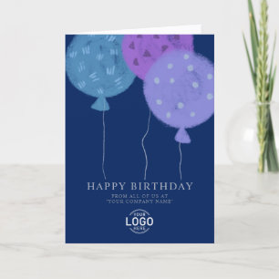 Luftballons mit individuellem Logo Geschäftsblau G Feiertagskarte