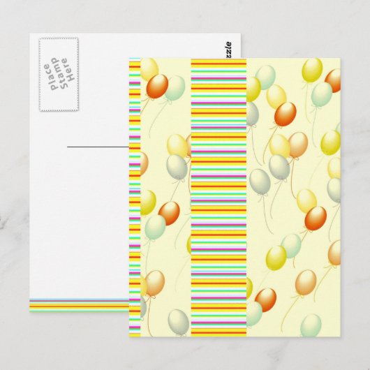 Luftballons Postkarte (Vorne/Hinten)