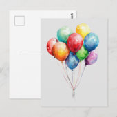 Luftballons Postkarte (Vorne/Hinten)