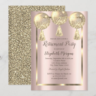 Luftballons,Rahmen,Rose Gold,Gold Glitter Ruhestan Einladung