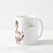 Luftballons Schwarz Frau feiern Kaffeetasse (VorderseiteRechts)