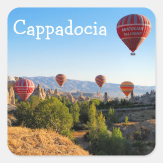 Luftballons über Kappadokien Quadratischer Aufkleber